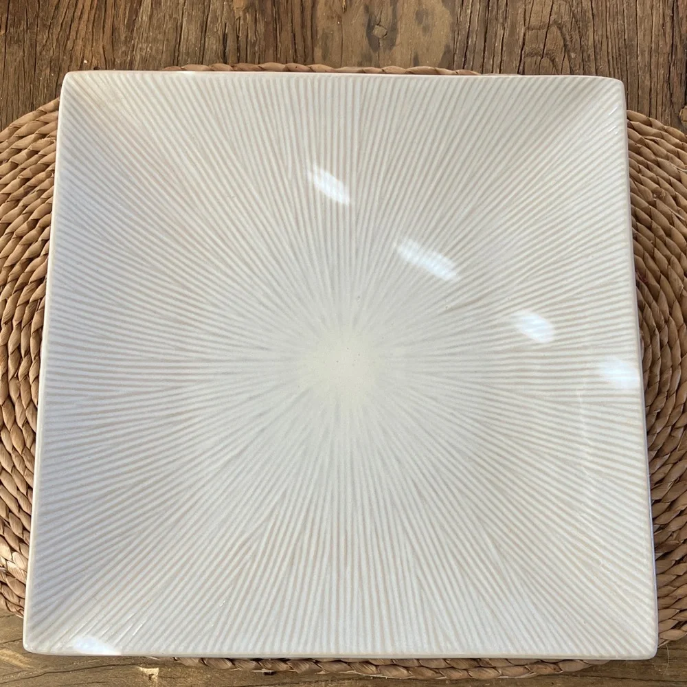 Z Gallerie Cream Radiant Square Plate